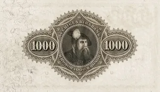 Sweden 1.000 Kronor, 1918-1950 reverse