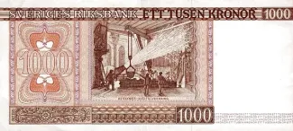 Sweden 1.000 Kronor, 1976-1988 reverse