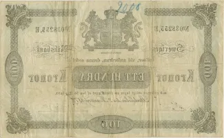 Sweden 100 Kronor, 1874-1879 reverse