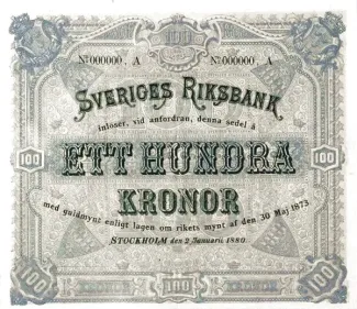 Sweden 100 Kronor, 1898 image