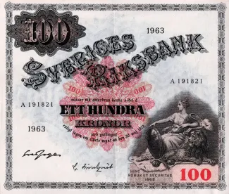 Sweden 100 Kronor, 1963 image