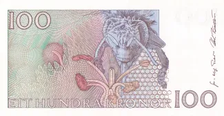 Sweden 100 Kronor, 1986-2000 reverse