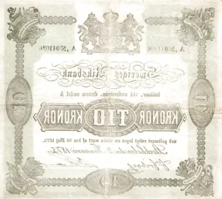 Sweden 10 Kronor, 1874-1879 reverse