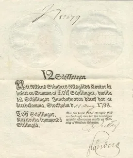 Sweden 12 Schillingar, 1799 image