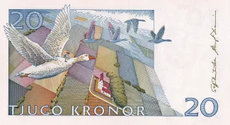 Sweden 20 Kronor, 1991-1995 reverse