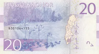 Sweden 20 Kronor, 2014-2022 reverse