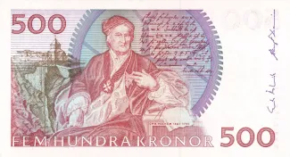 Sweden 500 Kronor, 1989-2000 reverse