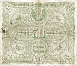 Sweden 50 Kronor, 1880-1896 reverse