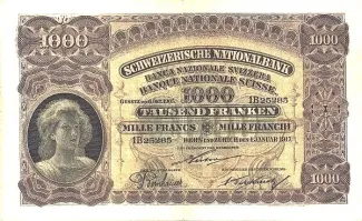 Switzerland 1.000 Francs 2nd, 1917 image