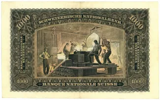 Switzerland 1.000 Francs 2nd, 1923 reverse