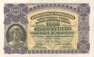 Switzerland 1.000 Francs 2nd, 1955 image