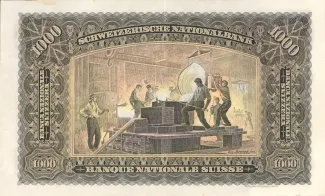 Switzerland 1.000 Francs 2nd, 1927-1955 reverse