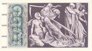 Switzerland 1.000 Francs 5th, 1954-1974 reverse