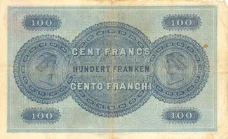 Switzerland 100 Francs 1st, 1907 reverse