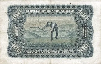 Switzerland 100 Francs 2nd, 1923 reverse