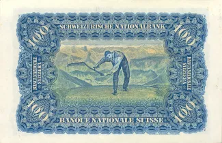Switzerland 100 Francs 2nd, 1924-1949 reverse
