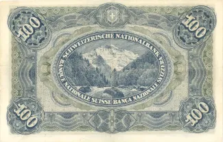 Switzerland 100 Francs 3rd, 1918 reverse
