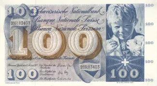 Switzerland 100 Francs 5th, 1973 image