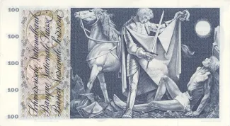 Switzerland 100 Francs 5th, 1956-1973 reverse