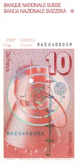 Switzerland 10 Francs 6th, 1979-1992 reverse