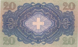 Switzerland 20 Francs 3rd, 1929-1952 reverse
