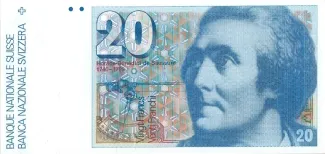 Switzerland 20 Francs 6th, 1992 image