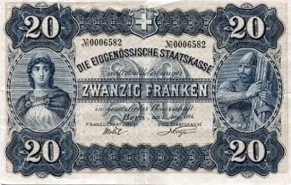 Switzerland 20 Francs, 1914 image