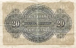 Switzerland 20 Francs, 1914 reverse