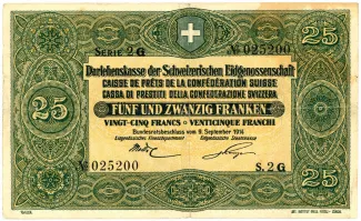 Switzerland 25 Francs, 1914 image