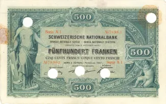 Switzerland 500 Francs 1st, 1907 image