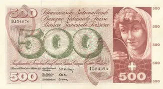 Switzerland 500 Francs 5th, 1958 image