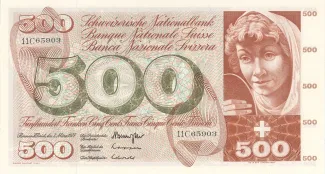 Switzerland 500 Francs 5th, 1974 image