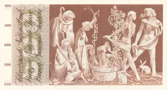 Switzerland 500 Francs 5th, 1961-1974 reverse