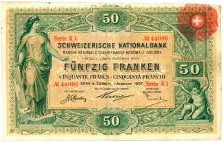 Switzerland 50 Francs 1st, 1907 image