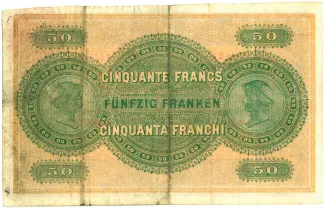 Switzerland 50 Francs 1st, 1907 reverse