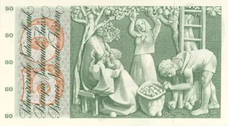 Switzerland 50 Francs 5th, 1961-1974 reverse