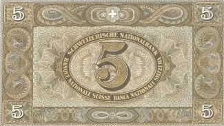 Switzerland 5 Francs 2nd, 1913-1953 reverse