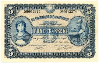 Switzerland 5 Francs, 1914 image