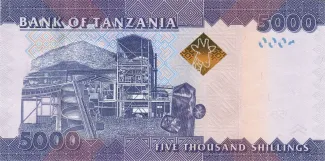 Tanzania 5.000 Shillings, 2010-2025 reverse