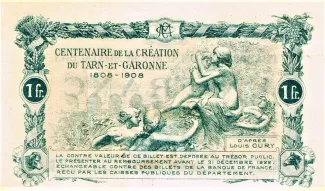 Tarn-et-Garonne, Department of 1 Franc, 1917 reverse