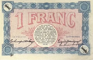 Territoire de Belfort, Department of 1 Franc, 1917 reverse