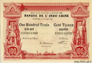 Thailand 100 Baht / 100 Ticals, 1898 image
