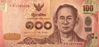 Thailand 100 Baht - Rama IX, 2015 image