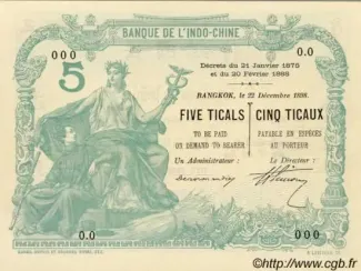 Thailand 5 Baht / 5 Ticals, 1898 image