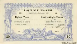 Thailand 80 Baht / 80 Ticals, 1898 image