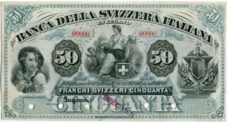 Ticino 50 Francs, 1880-1881