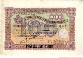 Timor-Leste 100 Patacas, 1945 obverse