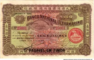 Timor-Leste 100 Patacas, 1945 obverse