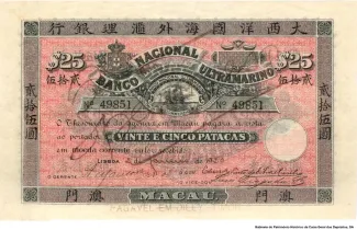 Timor-Leste 25 Patacas, 1920 obverse