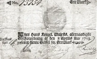 Tønder, County of 1 Mark, 1713 obverse